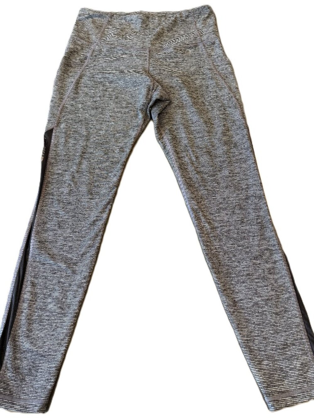 Old Navy Active Go-Dri Women’s Fitted Workout Pants Black Gray Stripe L